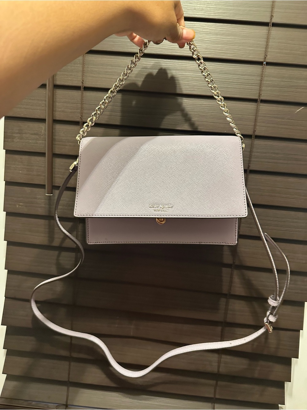 kate spade Lilac Saffiano Leather Chain Crossbody Bag